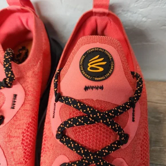 Under Armour Curry Flow Go Running Shoes Coral Red Black 3023814-604 Siz… - Picture 4 of 13